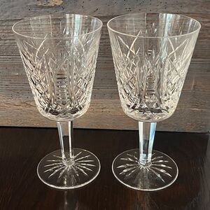 2 Waterford Water Goblets Crystal Clare (Cut) Pattern
